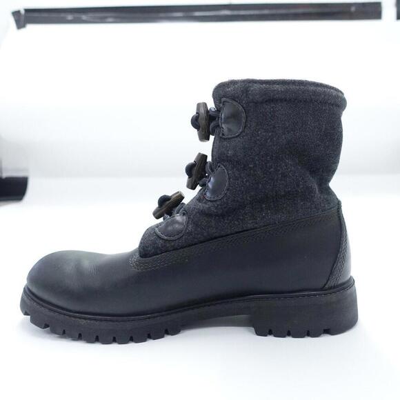 Timberland Roll Top Boots Men's US 8M Black Leather Lace Up Round Toe Waterproof - Picture 3 of 9